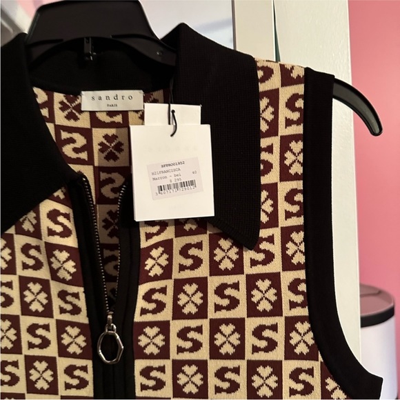 Sandro Knit Logo Shift Shirt Dress - Picture 10 of 15